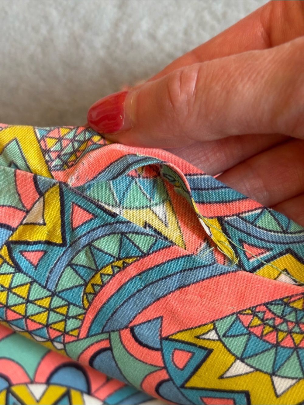 VINTAGE: Psychedelic ‘60s/‘70s Boxy Crop Top (Handmade/sewn) - Picture 10 of 11
